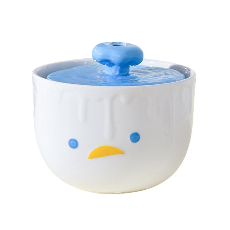 Керамический диспенсер для воды для домашних животных, креативный автоматический питьевой фонтанчик в форме утки, миска для кошек и собак, миска для кошек