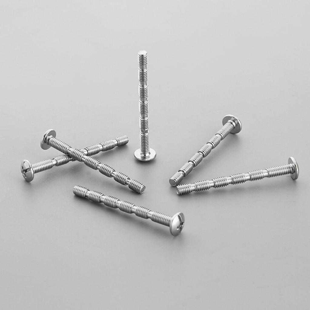 Простые в использовании крепежные винты для дверных ручек, регулируемые по длине болты для дверных ручек, никелированные, набор 60 шт. для различных ручек