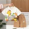 Boys' 2-Piece Cotton Set - Short Sleeved Cartoon Patterned POLO Shirt + Casual Shorts - Simple And Comfortable Baby Casual Clothes -S-XXL