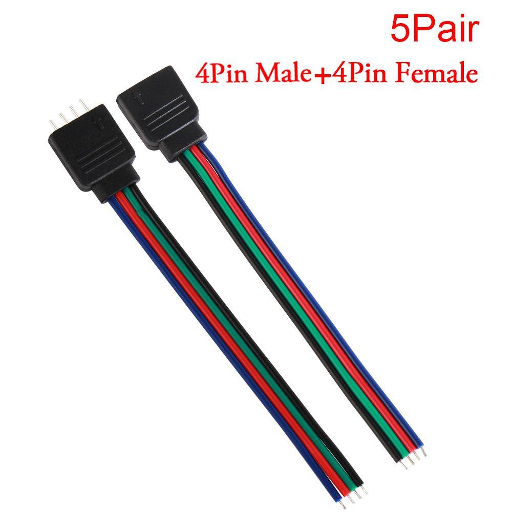 2/10 Pcs Hot LED Strip Light For 3528 5050 Adapter 4 pin 5 Pin Wire  Male Female Connector