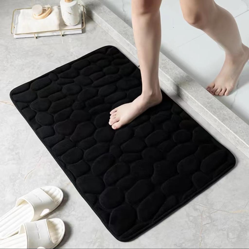 Non-slip Carpets Bathroom Mat Cobblestone Embossed Bathtub Side Floor Rug Shower Room Doormat Memory Foam Foot Mat