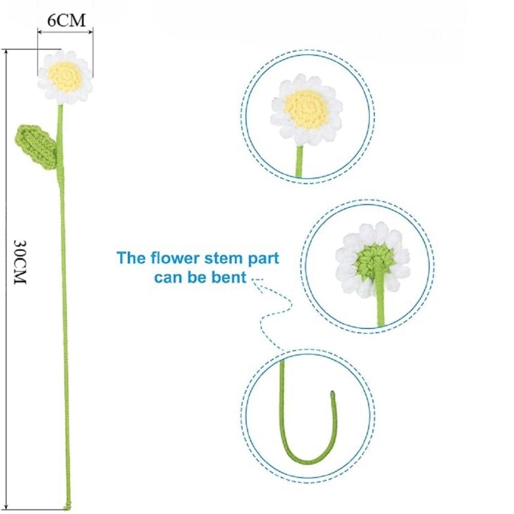 6шт искусственных цветов крючком цветы букет маргариток ручной вязки цветок маргаритки на День святого Валентина День матери день рождения свадьба домашний декор