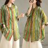 2025 Женская весенняя рубашка блузка с длинным рукавом на пуговицах модные топы футболки свободная полосатая новая блузка