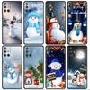 Cartoon Snowman Christmas Case For Samsung Galaxy A52 A12 A51 A53 A33 A71 A32 A31 A21 A01 A11 A22 Black TPU Phone Shell