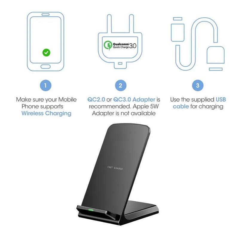 Док-станция для мобильного телефона с функцией быстрой беспроводной зарядки мощностью 15 Вт