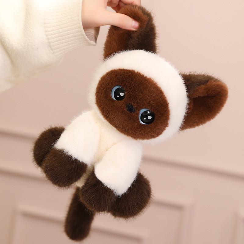 Cute And Soft Stuffed Cat Plush Soft Short Fur Desk Decoration For Home Office