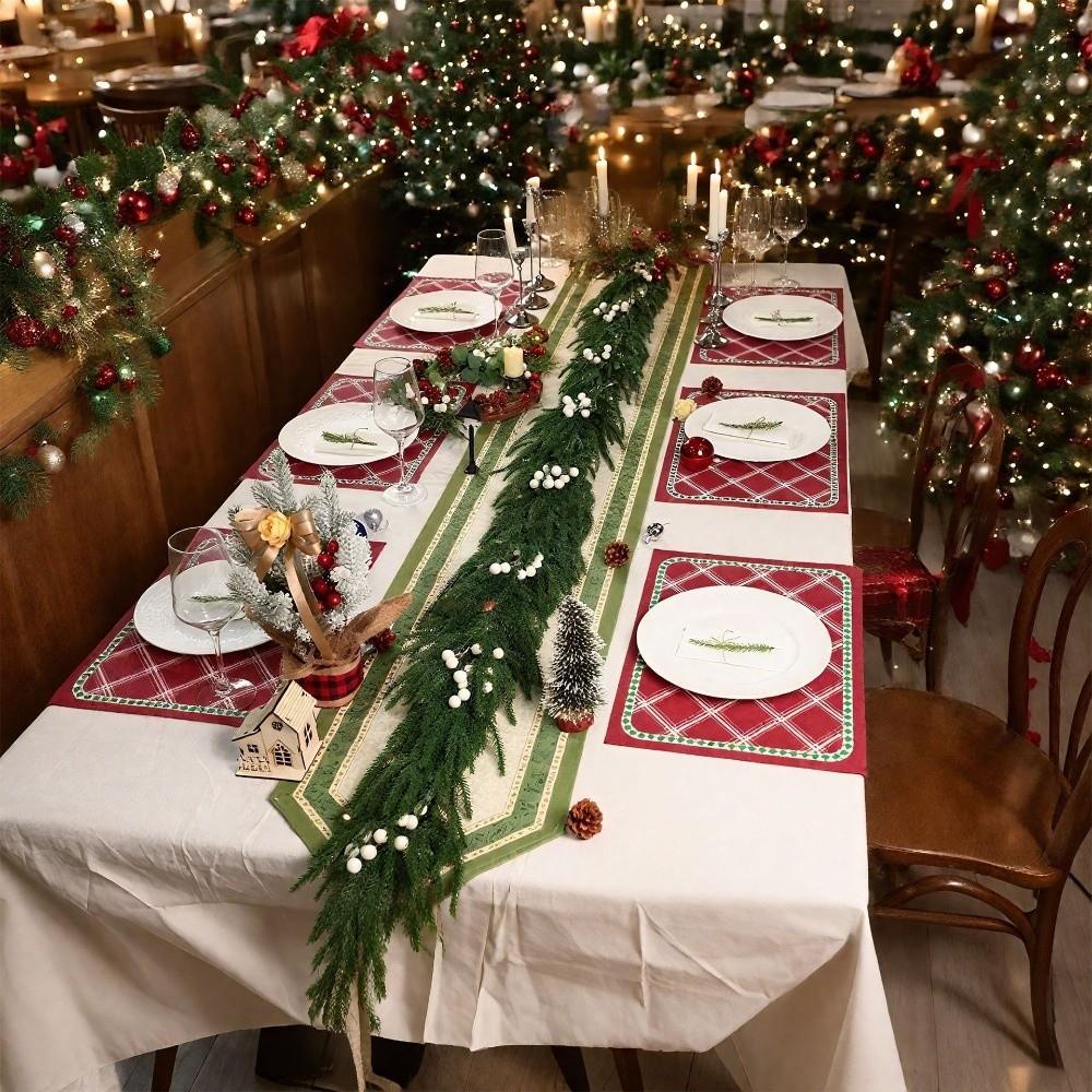 PE Simulated Rattan Artificial Xmas Table Runner New Christmas Garland Wreath Party Supplies