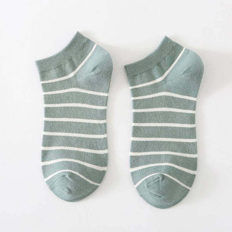 Весенние носки для женщин короткие носки с низкой посадкой и неглубоким вырезом женские носки дышащие и впитывающие пот полосатые в студенческом стиле женские носки-лодочки