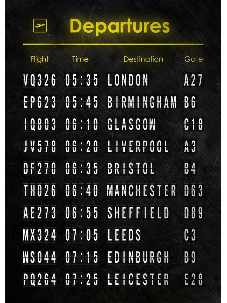 Винтажная доска аэропорта, доска прибытия, постеры с принтом, холст, картина, мотивационная цитата, настенное искусство, украшение для комнаты