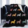 Cartoon dog digitalprinted polyester Bedroom velvet flannel soft sofa cover blanket Fleece soft sofa cover blankets for beds
