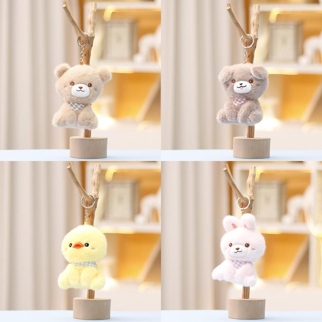 Rabbit Bear Duck Keychain Cute Cartoon Girl Backpack Hanging Plush Gift Doll