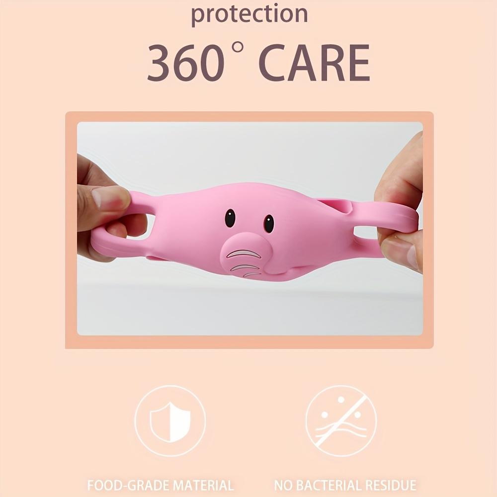 [Cute Elephant Bottle Cover] Cute Little Elephant Design Silicone Anti-Drop Cover|Durable & Stable Feeding Bottle Holder for Breast Pump or Sippy Cups