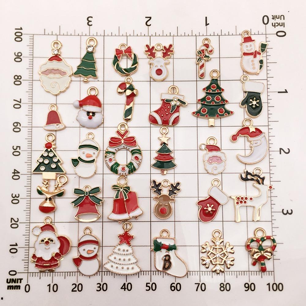 20/30pcs Hanging Necklace Charm Christmas Keychain Pendants Creative Bracelet Pendants DIY Crafting