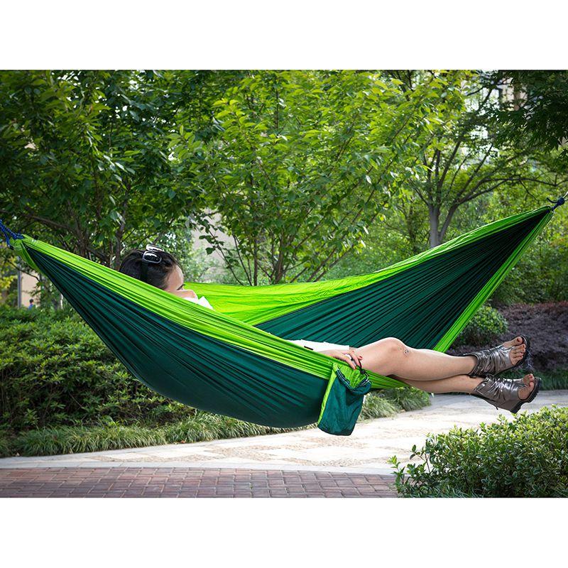 Двухместный гамак из парашютного нейлона для путешествий и кемпинга на открытом воздухе**