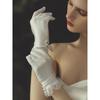 Hepburn Style Wedding Gloves Retro White Short Satin Lace Wedding Dress Evening Accessories