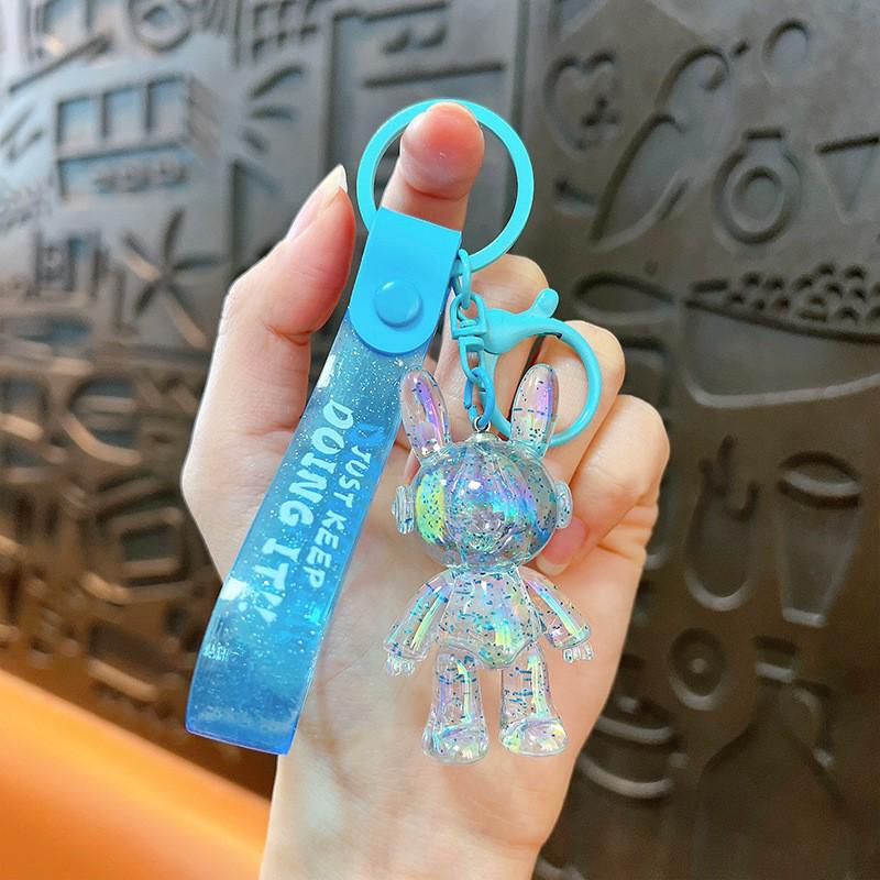 Ключница-Кролик из Хрусталя: Милый подвес-брелок в виде сидящего персонажа, подарок из автомата с игрушками