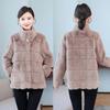 Faux Fur Coat for Women's Winter Wear Young Style Loose Fitting Slim Standing Collar Warm Danish Mink