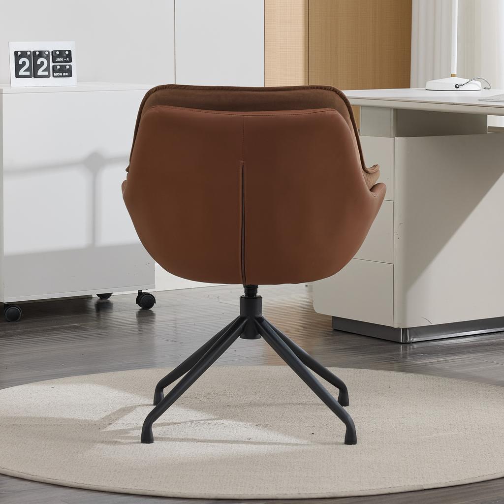 Household Office Chair, Faux Leather Armchair, Deep-Seat Vanity Chair – Ideal for Living Room & Bedroom
