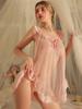 Romance Short Lace Sleepdress Woman Sexy Lingeri Sheer Mesh Pajamas Cute Sweet Style Sleepwear Erotic Underwear Sexy Set