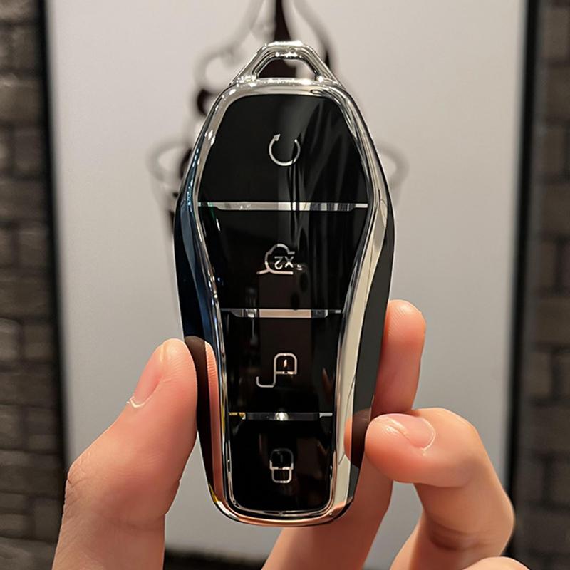 4 кнопки ТПУ чехол для ключа автомобиля для BYD Atto 3 Han EV Dolphin Пульт дистанционного управления Защитная крышка Автоаксессуары