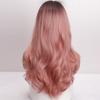MISS WIG Длинный розовый волнистый парик омбре с челкой, черный, коричневый, косплей, натуральный синтетический парик из термостойкого волокна для женщин