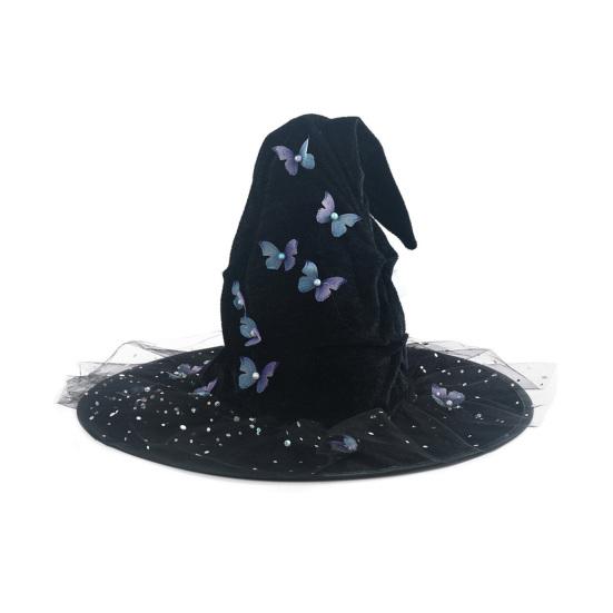 Шляпа ведьмы-бабочки регулируемого размера, легкая, удобная в носке, праздничный цилиндр, аксессуар для костюма на Хэллоуин