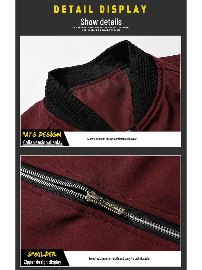 Мужская дышащая повседневная куртка - Без капюшона, на молнии, в японском стиле для весны и осени