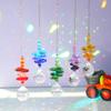 Suncatcher Crystal Wind Chimes Pendant Hexagon Diamond Prisms Hanging Rainbow Chaser Lighting Window Curtain Ornament Home Decor