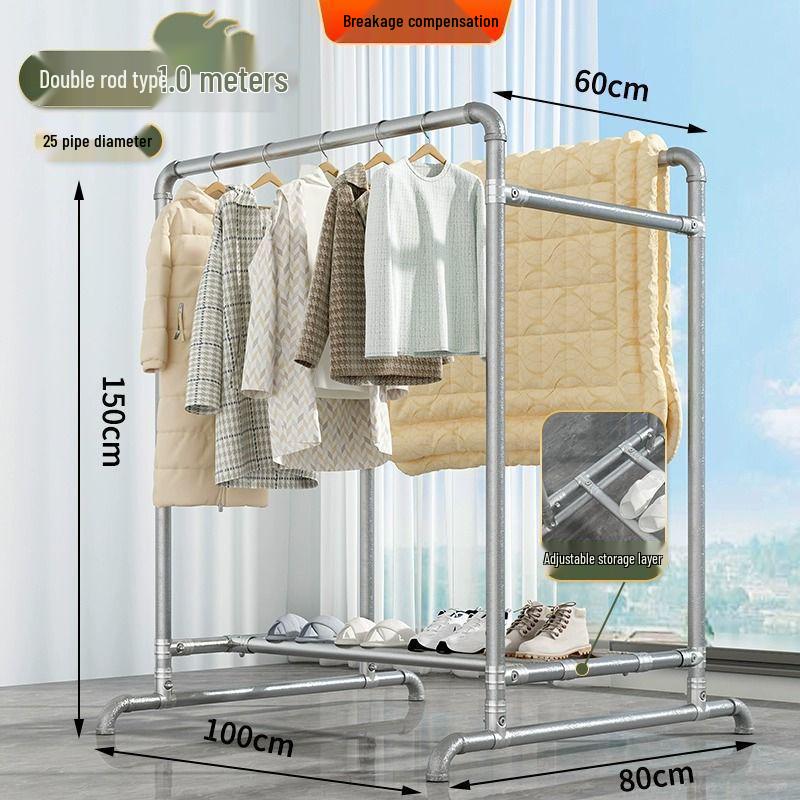 Windproof Outdoor Galvanized Steel Clothes Drying Rack with Thickened Pipes for Balcony