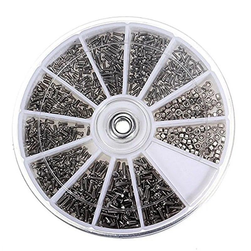 600 Pcs 12 Kinds of Small Stainless Steel Screws Electronics Nuts Assortment for Home Tool Kit