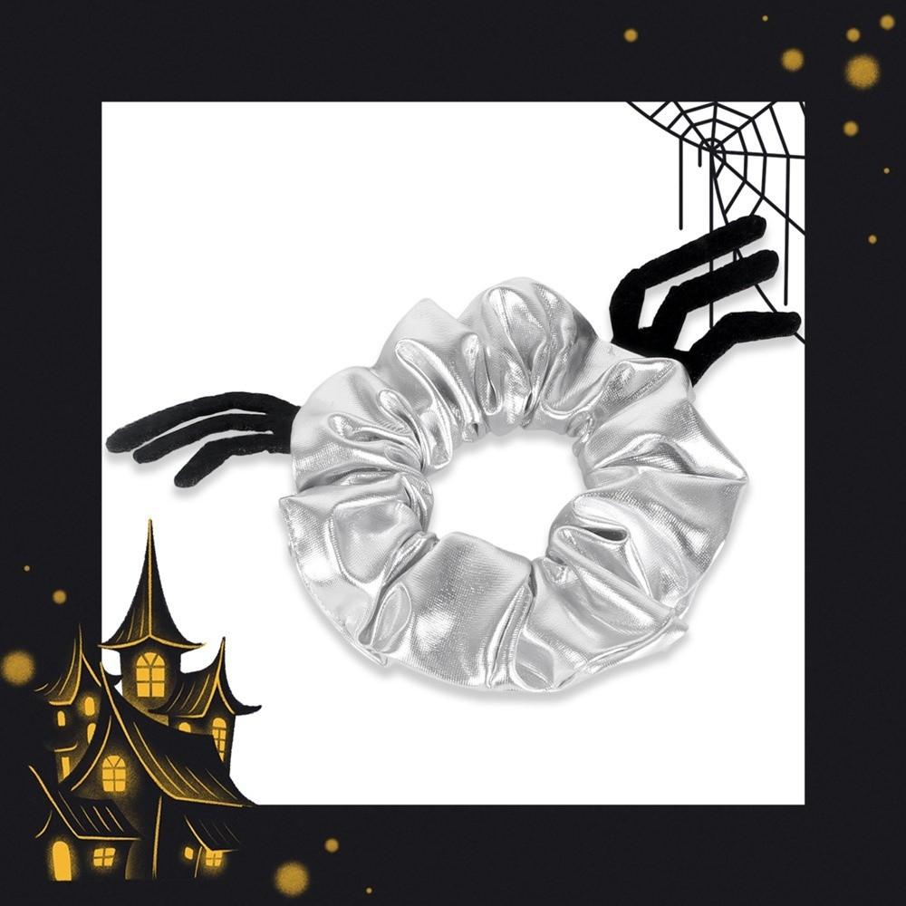 High Elastic Bat Wing Hairband Shiny Metallic Spider Hair Tie Halloween Scrunchies Festival Gift