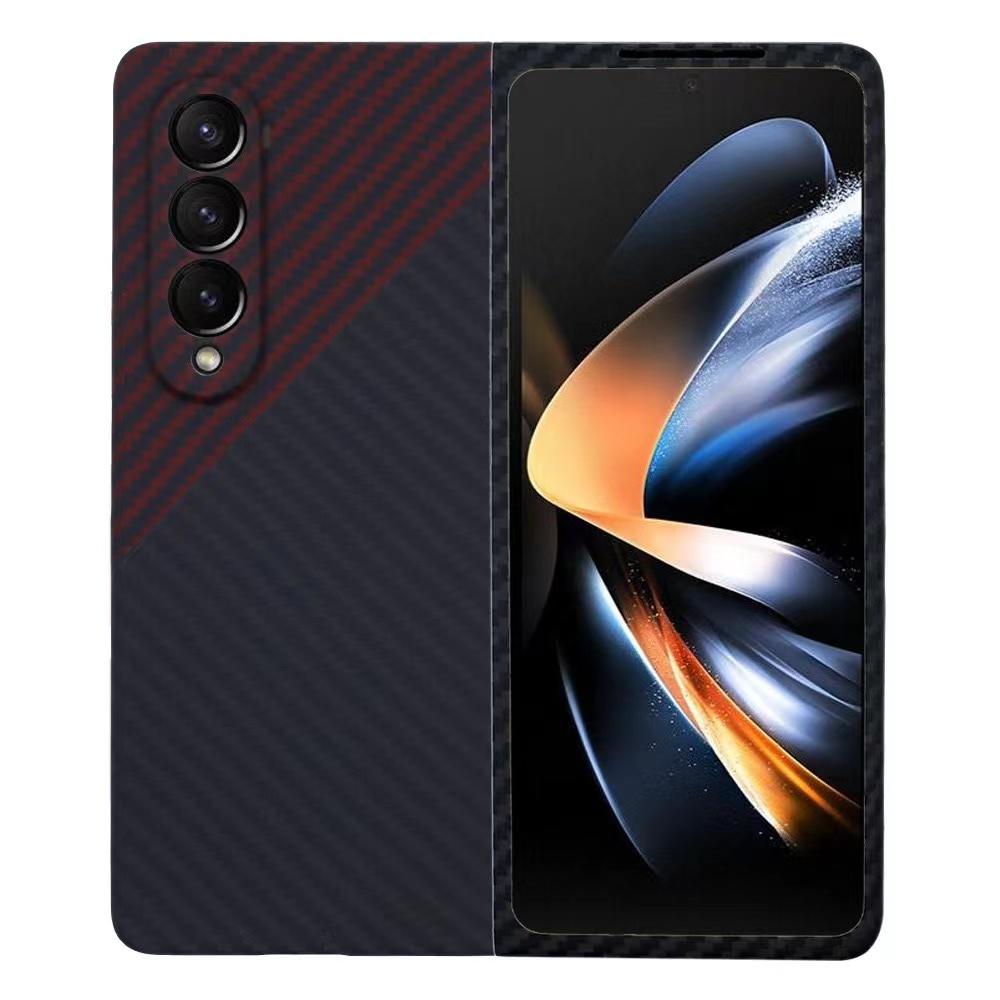 3K Twill Carbon Fiber Phone Case for Galaxy Z Fold 4 Camera Big Hole Crater Aramid Fiber Flip 4 Phone case