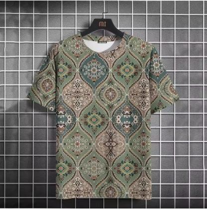 Винтажная мужская футболка Easy Race Print, с коротким рукавом, летняя, с круглым вырезом, уличный стиль, свободная, прозрачная