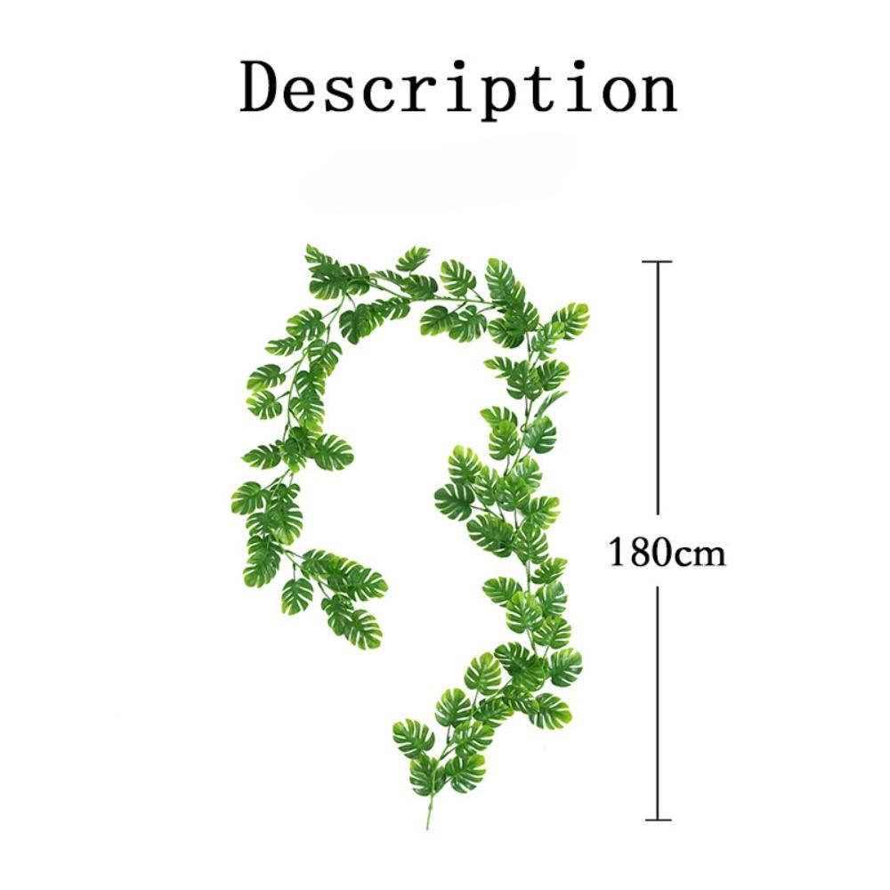 1Pc 1.8m Monstera Leaf Vine Artificial Plant Faux Plants Fake Plants Plastic Hanging Vine Fake Monstera Vine Fake Hanging Green Plants Indoor Ornament