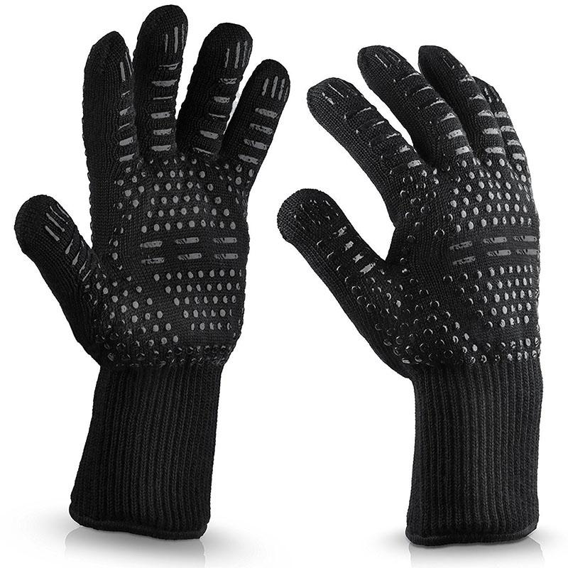 1/2pcs BBQ Gloves 300-500Centigrade Extreme Heat Resistant Aramid Safety Gloves Grill Bbq Lining Cotton for Kitchen Baking Tools