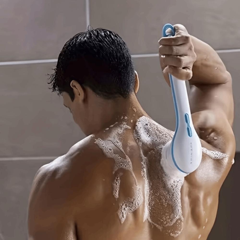 Long Handle Electric Bath Brush Portable Back Rub Bath Brush Soft Hair Bath Brush Dorm Room