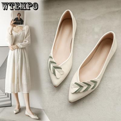 Одиночные туфли, женские весенние туфли на плоской подошве с острым носком, сезонная обувь с мягкой подошвой, женская обувь большого размера