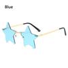 Funny for Women & Men Pentagram Eyewear Rimless Sunglasses Star Shape Sun Glasses Party Glasses