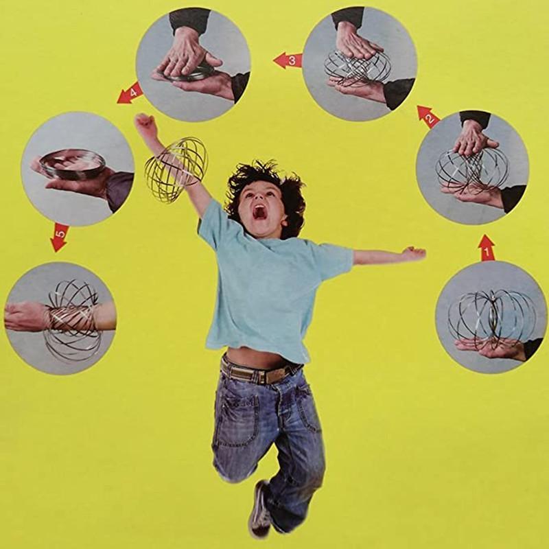 Decompression Magic Bracelet Flow Ring Anti-Stress  Kinetic Spring Stainless Steel 3D Shaped Sensory Color Rings Fun Party Toys