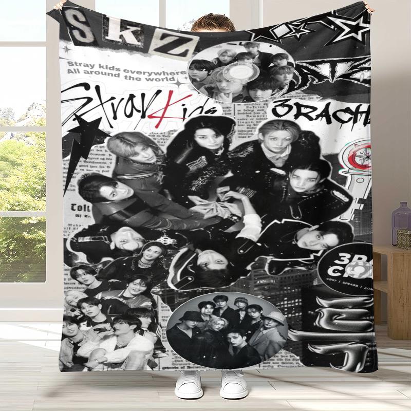 HD Фланелевое одеяло со Stray Kids Kpop Звездой, Ультрамягкий теплый плюшевый плед для дома, спальни, кровати, дивана, Чехол для кемпинга, пикника, Подарок