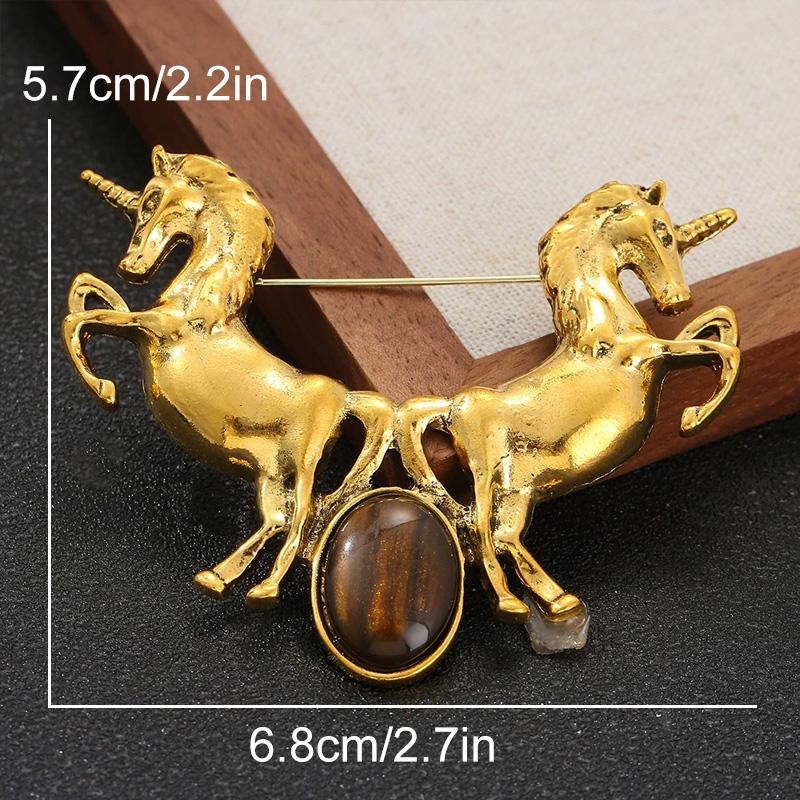 1Pc Zinc Alloy Fresh Metal Brooch Gift Cloth Decoration Exquisite Horse Brooch