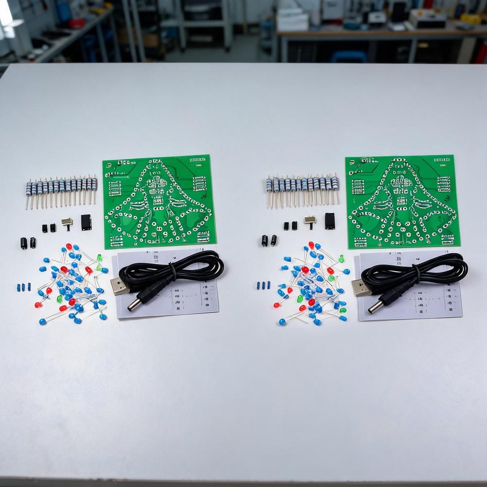 2PCS LED Swinging Chime Module Electronic Wind Chime Kit for Learning Circuits DC 3-5V Power 82x75mm PCB Dimensions