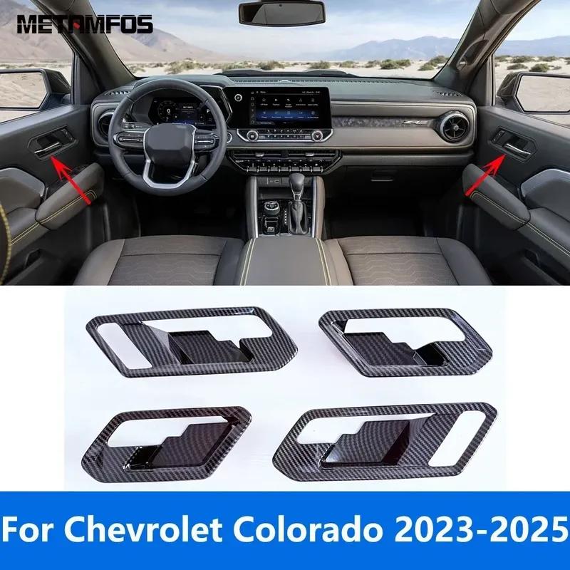 Accessories For Chevrolet Colorado 2024 2025 Carbon Fiber Door Bowl Gear Shift Box Trim Window Lift Switch Cover Cup Frame