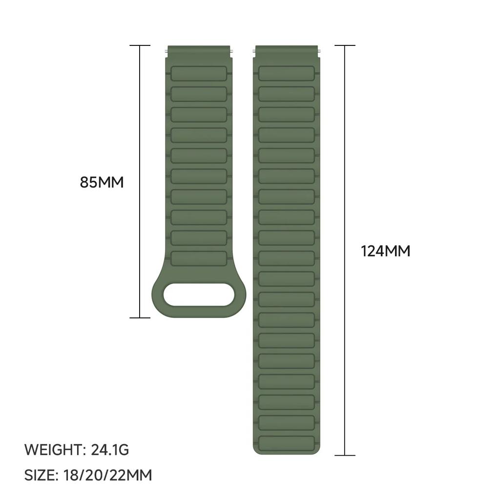 18mm 20mm 22mm Magnetic Band for Samsung Galaxy Watch 7 6 5 4 40mm 44mm 5Pro 6Classic Silicone Strap for Huawei Watch GT5 GT5 Pro 46mm Xiaomi