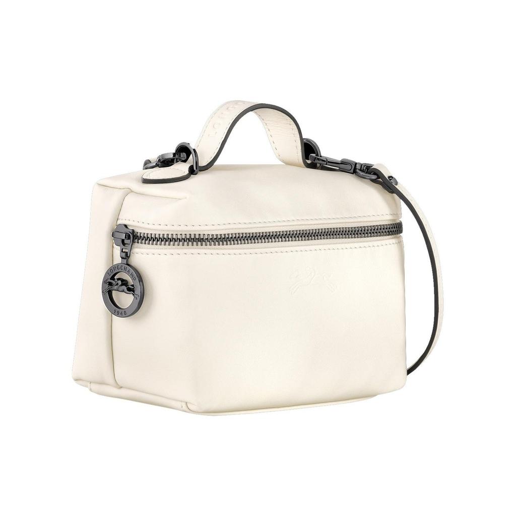 Longchamp Le Pliage Xtra 16 Logo Embossed Zipper Closure Leather Box Bag Handheld Shoulder Crossbody Mini Women bags Beige 10187987037