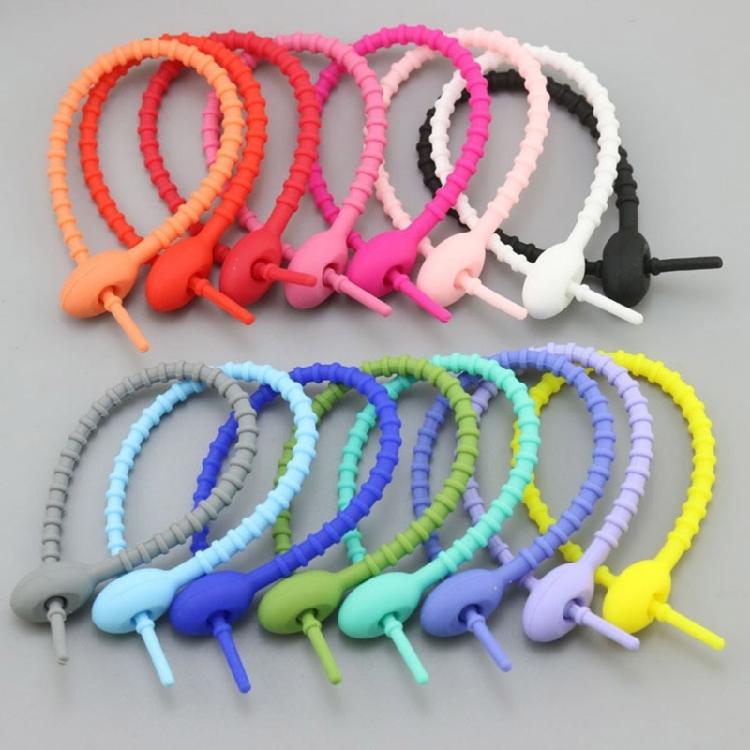 Colorful Silicone Bag Wire Reusable Cable Fasteners for Wrapping and Customizing