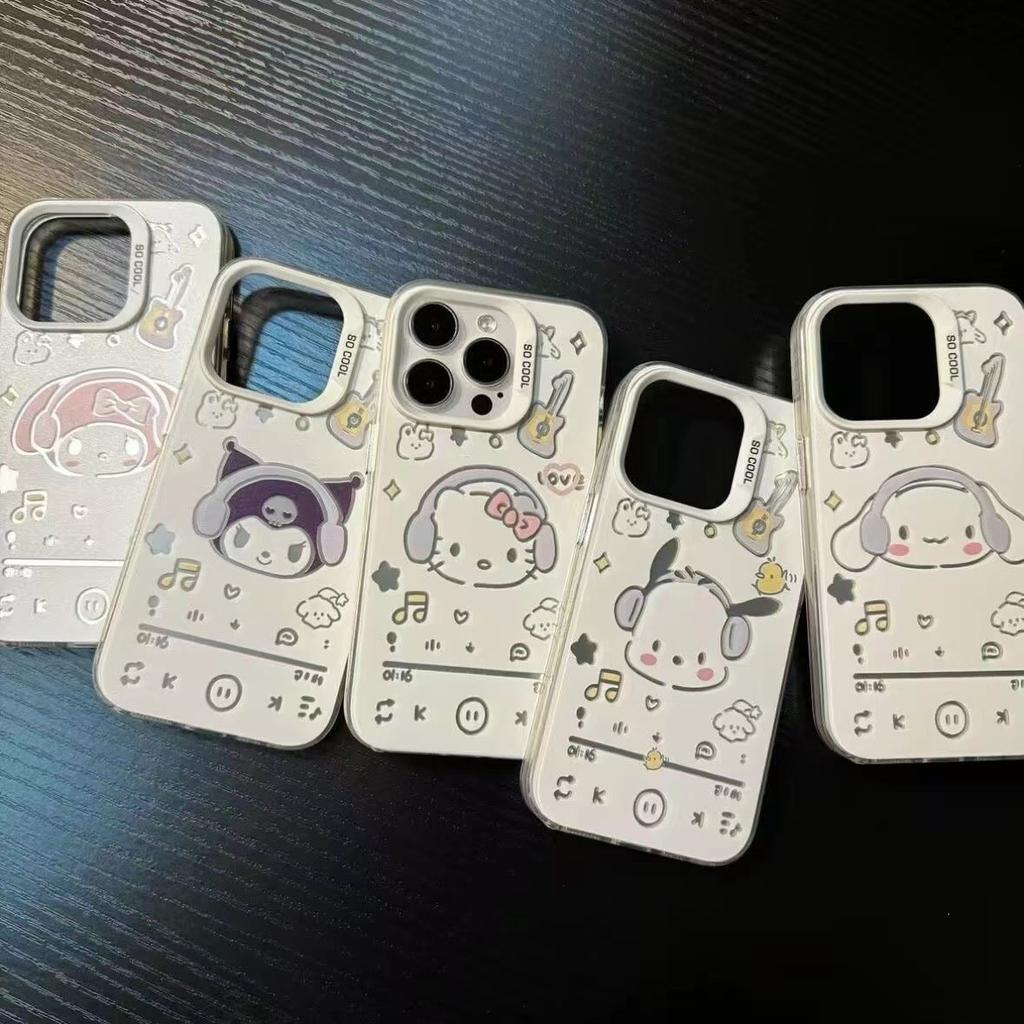 Милый чехол Sanrio для iPhone 16 для iphone15pro Милый 12 Премиум x Простой 13 Серебряный 11
