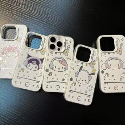 Милый чехол Sanrio для iPhone 16 для iphone15pro Милый 12 Премиум x Простой 13 Серебряный 11