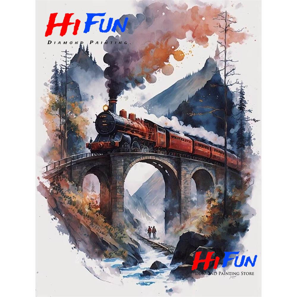 Паровозик Алмазная мозаика Постер поезда Harris Express для детской комнаты Декор своими руками Мозаичная вышивка Милые подарки 2026