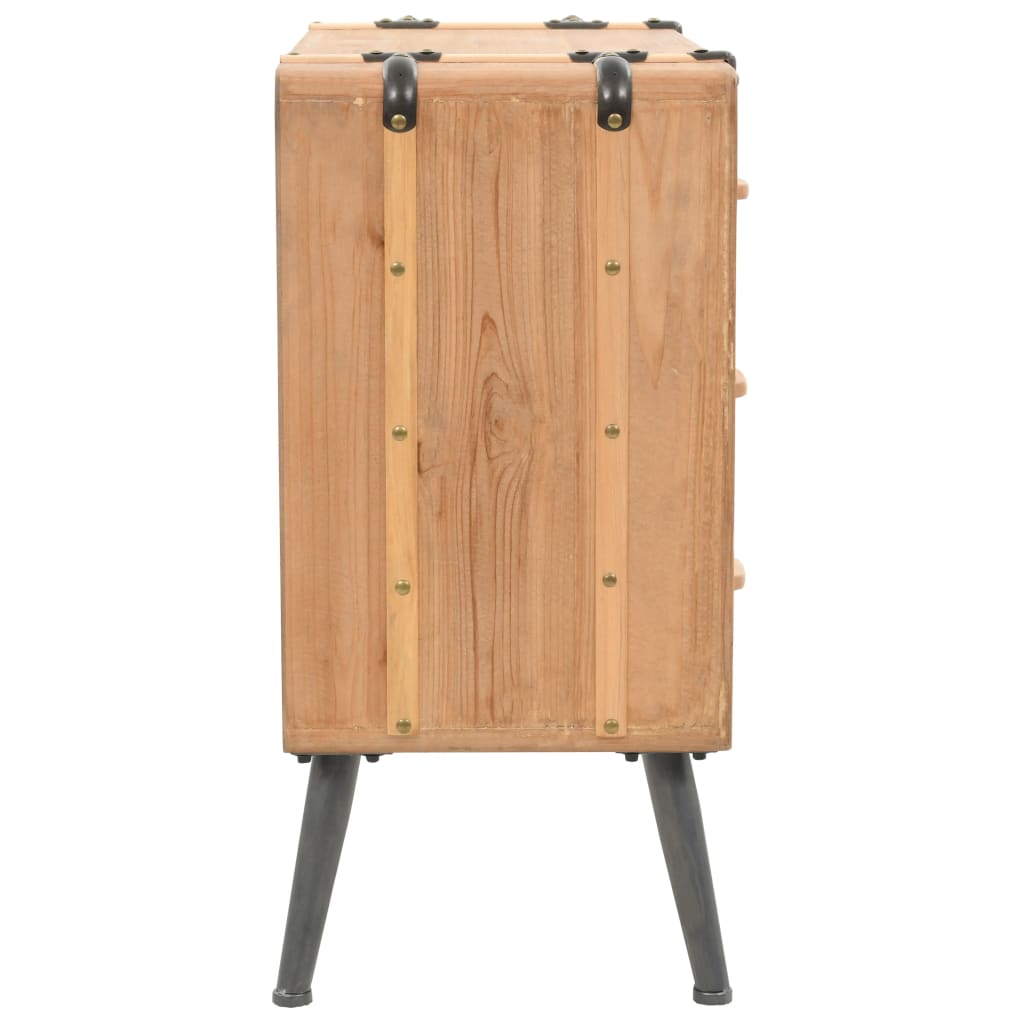 Solid Wood Drawer Chest Pine 91 x 35 x 73 cm